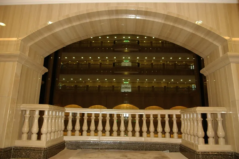 Marble columns and balustrade at the Serpeggiante project, Dubai, UAE